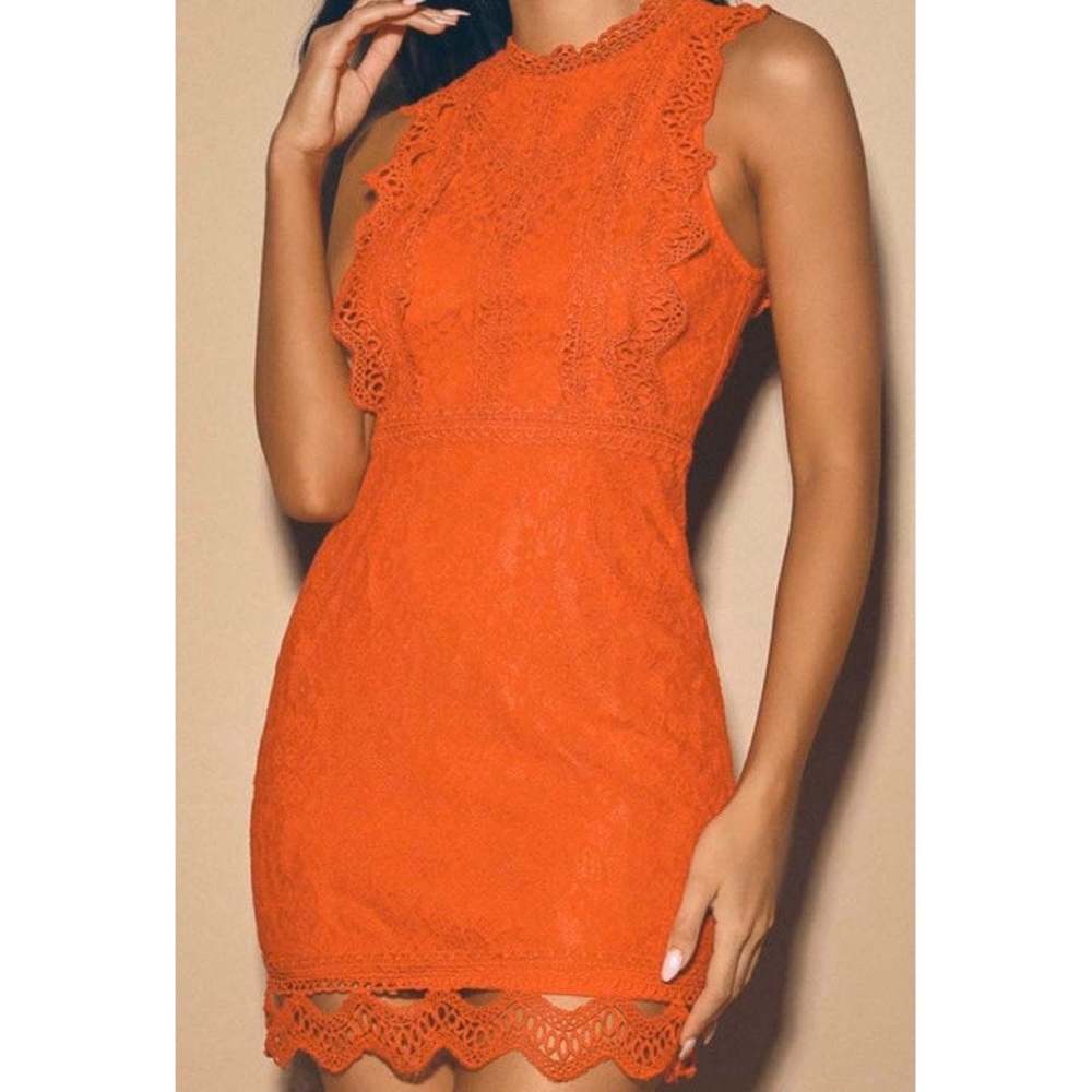 Lulu’s Red Lace Mini Dress